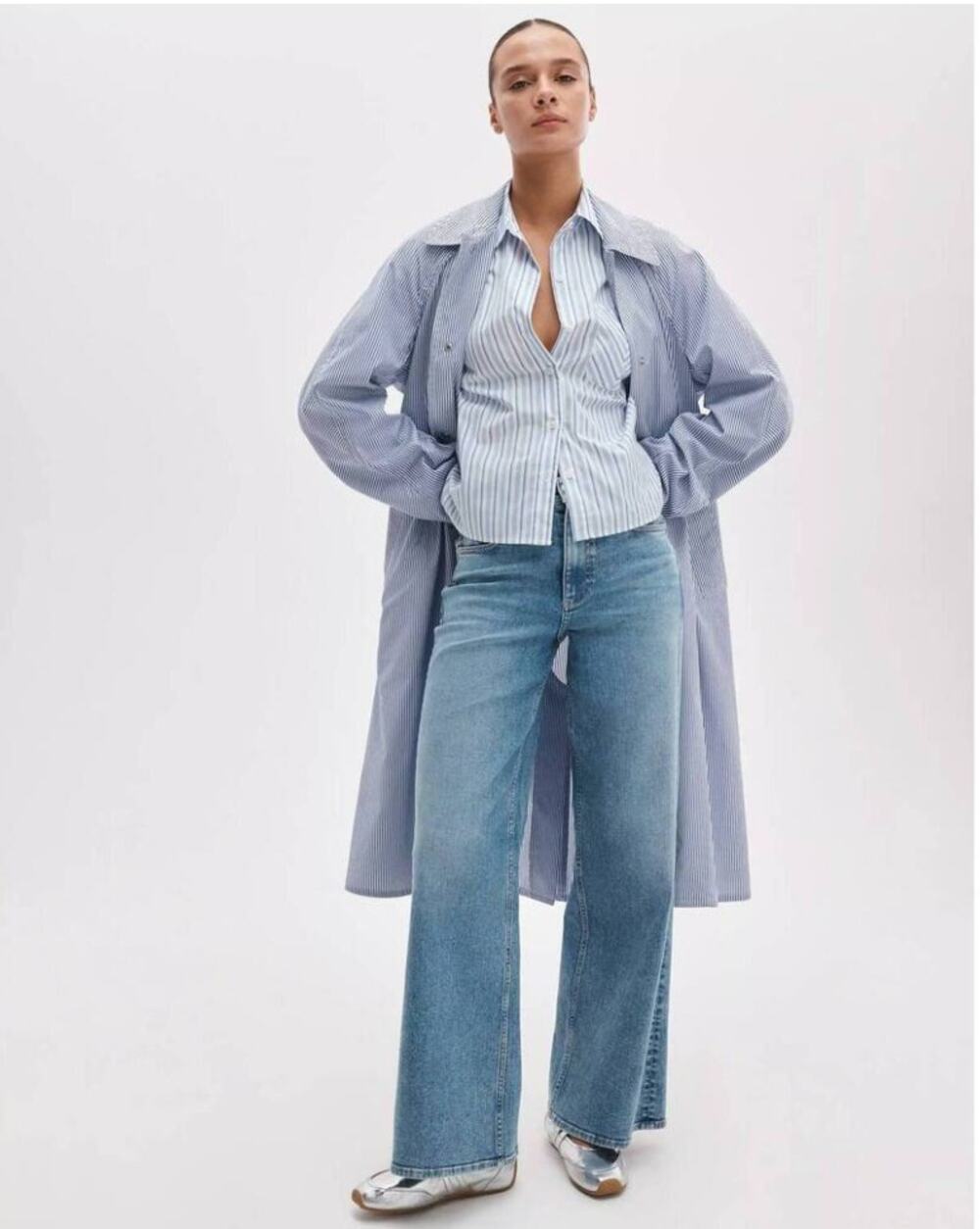 RAG & BONE Andi Jeans 27 4 Wide Leg Light Medium Wash